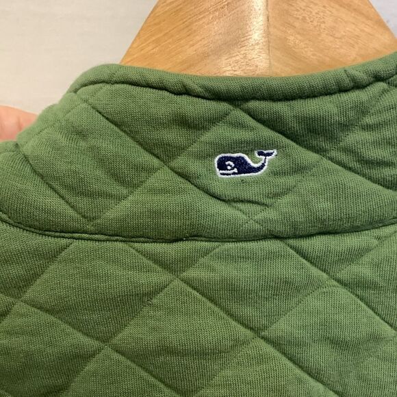Vineyard Vines Shep Olive Green Quilted 1/2 Zip LS Pullover Sweatshirt Size XS - Picture 9 of 15